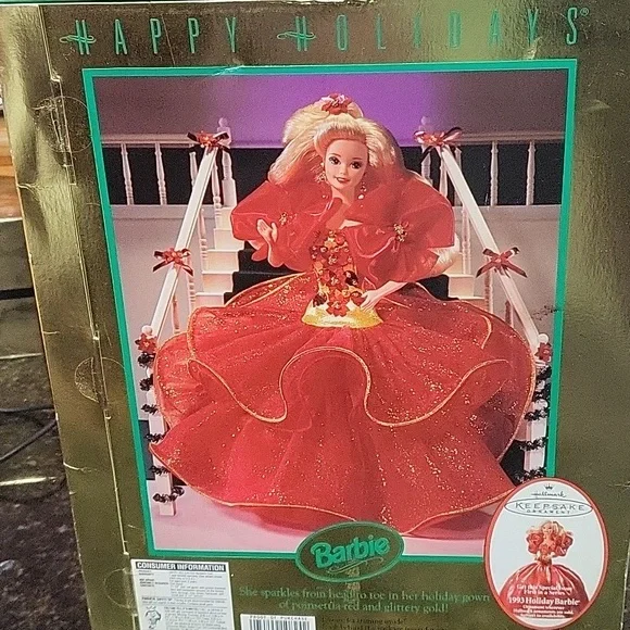NIB Vintage 1993 Happy Holidays Barbie Special Edition By Mattel - Picture 5 of 9